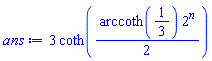 3*coth((1/2)*arccoth(1/3)*2^n)