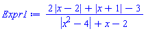 (2*abs(x-2)+abs(x+1)-3)/(abs(x^2-4)+x-2)