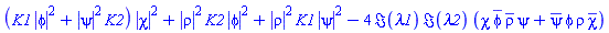 (K1*abs(phi)^2+abs(psi)^2*K2)*abs(chi)^2+abs(rho)^2*K2*abs(phi)^2+abs(rho)^2*K1*abs(psi)^2-4*Im(lambda1)*Im(lambda2)*(chi*conjugate(phi)*conjugate(rho)*psi+conjugate(psi)*phi*rho*conjugate(chi))