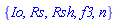 {Io, Rs, Rsh, f3, n}