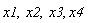 x1, x2, x3, x4