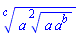 %surd(a*%surd(a*a^b, 2), c)
