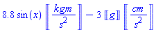 8.8*sin(x)*Units:-Unit(kg*m/s^2)-3*Units:-Unit(g)*Units:-Unit(cm/s^2)