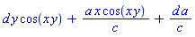 d*y*cos(x*y)+a*x*cos(x*y)/c+d*a/c