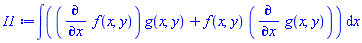 int((diff(f(x, y), x))*g(x, y)+f(x, y)*(diff(g(x, y), x)), x)