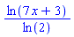 ln(7*x+3)/ln(2)
