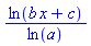 ln(b*x+c)/ln(a)