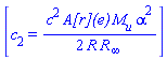 [c[2] = (1/2)*c^2*`A[r](e)`*M[u]*alpha^2/(R*R[infinity])]