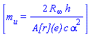 [m[u] = 2*R[infinity]*h/(`A[r](e)`*c*alpha^2)]