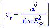 [sigma[e] = (1/6)*alpha^6/(Pi*R[infinity]^2)]