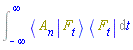 Int(Physics:-Bracket(Physics:-Bra(A, n), Physics:-Ket(F, t))*Physics:-Bra(F, t), t = -infinity .. infinity)