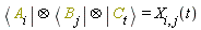 `&otimes;`(`&otimes;`(Bra(A, i), Bra(B, j)), Ket(C, t)) = X[i, j](t)