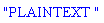 "PLAINTEXT "