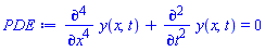 diff(diff(diff(diff(y(x, t), x), x), x), x)+diff(diff(y(x, t), t), t) = 0