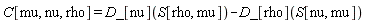 C[mu, nu, rho] = D_[nu](S[rho, mu])-D_[rho](S[nu, mu])