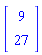 Vector(2, {(1) = 9, (2) = 27})