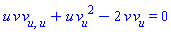 u*v(u)*(diff(diff(v(u), u), u))+u*(diff(v(u), u))^2-2*v(u)*(diff(v(u), u)) = 0