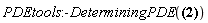 PDEtools:-DeterminingPDE(u*v(u)*(diff(diff(v(u), u), u))+u*(diff(v(u), u))^2-2*v(u)*(diff(v(u), u)) = 0)