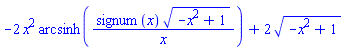 -2*x^2*arcsinh(signum(x)*(-x^2+1)^(1/2)/x)+2*(-x^2+1)^(1/2)