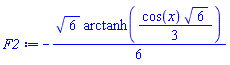 -(1/6)*6^(1/2)*arctanh((1/3)*cos(x)*6^(1/2))