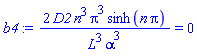 2*D2*n^3*Pi^3*sinh(n*Pi)/(L^3*alpha^3) = 0