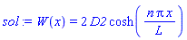 W(x) = 2*D2*cosh(n*Pi*x/L)
