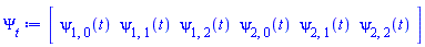 Vector[row](6, {(1) = psi[1, 0](t), (2) = psi[1, 1](t), (3) = psi[1, 2](t), (4) = psi[2, 0](t), (5) = psi[2, 1](t), (6) = psi[2, 2](t)})