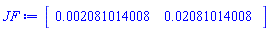 Vector[row](2, {(1) = 0.2081014008e-2, (2) = 0.2081014008e-1})