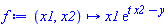 f := proc (x1, x2) options operator, arrow; x1*exp(t*x2-y) end proc