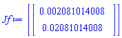 [Vector(2, {(1) = 0.2081014008e-2, (2) = 0.2081014008e-1})]