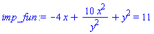 -4*x+10*x^2/y^2+y^2 = 11