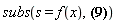 subs(s = f(x), Int(exp(x*s), x = a .. b))