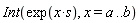 Int(exp(x*s), x = a .. b)