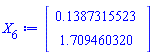 Vector(2, {(1) = .1387315523, (2) = 1.709460320})