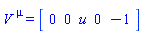 V[`~mu`] = (Vector[row](5, {(1) = 0, (2) = 0, (3) = 0, (4) = 0, (5) = 0}))