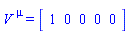 V[`~mu`] = (Vector[row](5, {(1) = 1, (2) = 1, (3) = 1, (4) = 1, (5) = 1}))