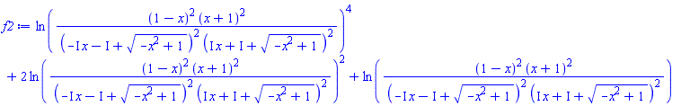 ln((1-x)^2*(x+1)^2/((-I*x-I+(-x^2+1)^(1/2))^2*(I*x+I+(-x^2+1)^(1/2))^2))^4+2*ln((1-x)^2*(x+1)^2/((-I*x-I+(-x^2+1)^(1/2))^2*(I*x+I+(-x^2+1)^(1/2))^2))^2+ln((1-x)^2*(x+1)^2/((-I*x-I+(-x^2+1)^(1/2))^2*(I*x+I+(-x^2+1)^(1/2))^2))