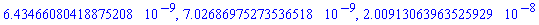 0.643466080418875208e-8, 0.702686975273536518e-8, 0.200913063963525929e-7