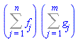 (Sum(f[j], j = 1 .. n))*(Sum(g[j], j = 1 .. m))