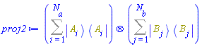 Physics:-`*`(Sum(Physics:-`*`(Physics:-Ket(A, i), Physics:-Bra(A, i)), i = 1 .. N[a]), Sum(Physics:-`*`(Physics:-Ket(B, j), Physics:-Bra(B, j)), j = 1 .. N[b]))