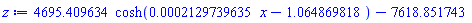 4695.409634*cosh(0.2129739635e-3*x-1.064869818)-7618.851743