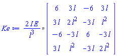 `%*`(2*I*E/l^3, Matrix(%id = 18446883719466239510))