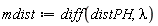 mdist := diff(distPH, lambda)