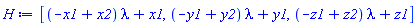 [(-x1+x2)*lambda+x1, (-y1+y2)*lambda+y1, (-z1+z2)*lambda+z1]