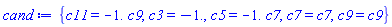 {c11 = -1.*c9, c3 = -1., c5 = -1.*c7, c7 = c7, c9 = c9}