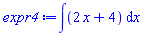int(2*x+4, x)