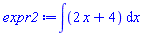 int(2*x+4, x)
