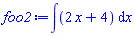 Typesetting:-mrow(Typesetting:-mo("&int;"), Typesetting:-mfenced(Typesetting:-mrow(Typesetting:-mrow(Typesetting:-mn("2"), Typesetting:-mo("&InvisibleTimes;"), Typesetting:-mi("x")), Typesetting:-mo("&plus;"), Typesetting:-mn("4"))), Typesetting:-mspace(width = "0.3em"), Typesetting:-mo("&DifferentialD;"), Typesetting:-mi("x"))