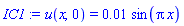 u(x, 0) = 0.1e-1*sin(Pi*x)