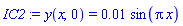 y(x, 0) = 0.1e-1*sin(Pi*x)